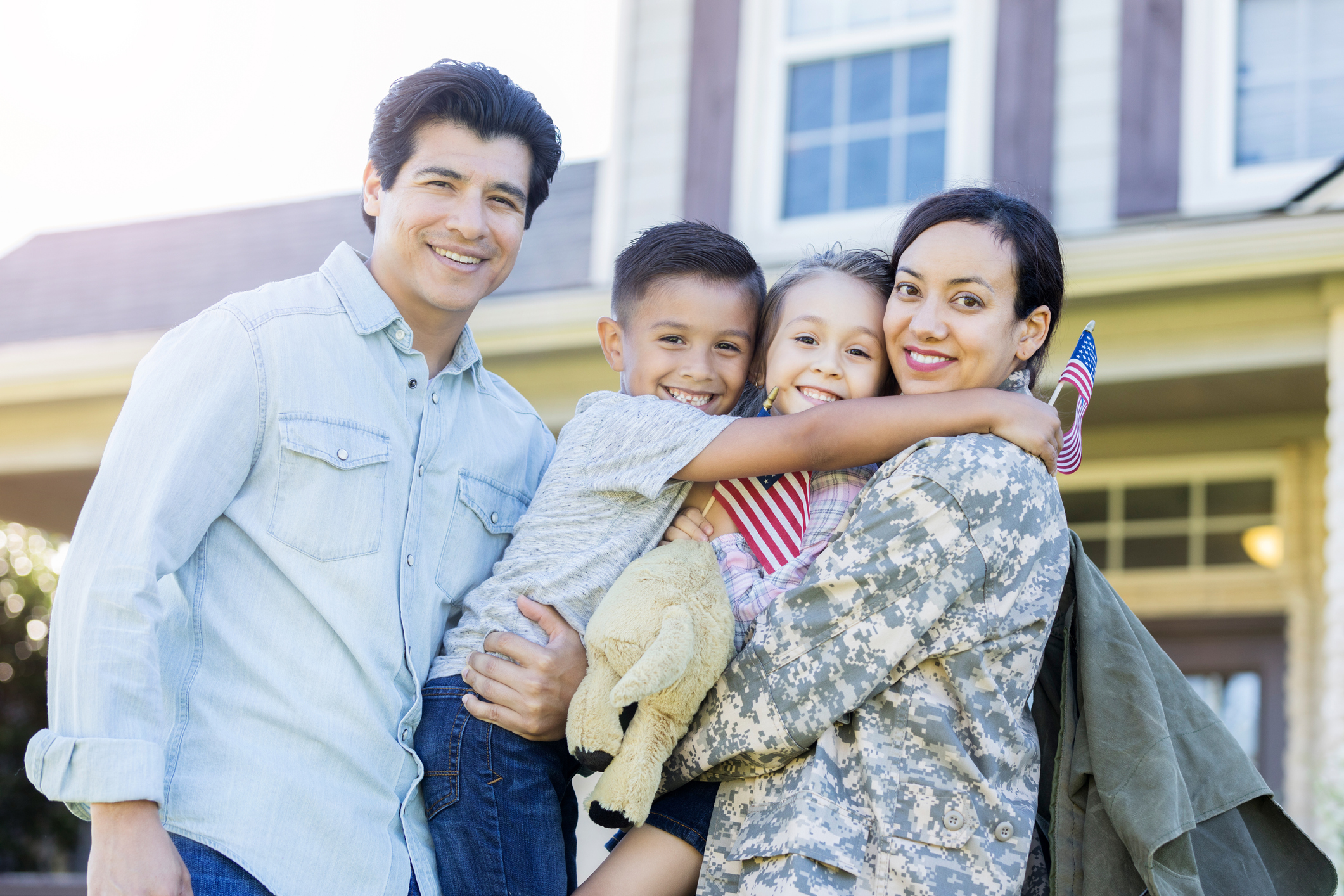 Military mom with her family.